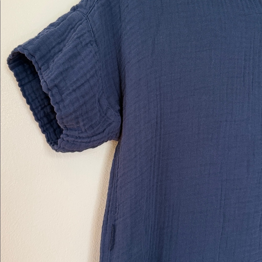 Michael Stars Allen Navy Button-Front Maxi Shirt Dress - Picture 4 of 5